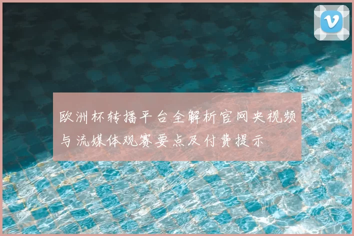 欧洲杯转播平台全解析官网央视频与流媒体观赛要点及付费提示