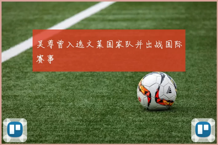 吴尊曾入选文莱国家队并出战国际赛事